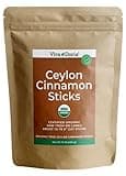 Viva Doria Organic Ceylon Cinnamon Sticks, 3'' Cut, Alba Grade, True Cinnamon, 16 Oz, | 100-110 Sticks | 100% Raw From Sri Lanka