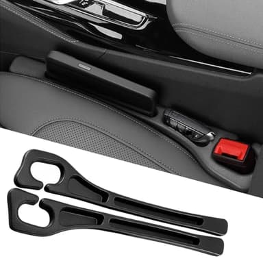 Car Seat Gap Filler 2-Pack, Universal Car Seat Gap Filler Organizer, Seat Gap Plug – Fills Gap Between Seat & Console, Drop-Proof Guard for Phones, Keys & Cards, Fits Cars, SUVs, Trucks, Black