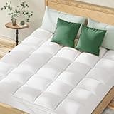 Topllen King Mattress Topper for Back Pain, Extra Thick Pillow Top Mattress Pad Cover with 8-21 Inch Deep Pocket, Soft Mattress Protector Overfilled Down Alternative (White, King)