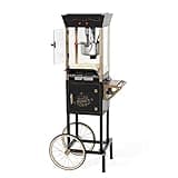 Nostalgia Popcorn Maker Machine - Professional Cart With 8 Oz Kettle Makes Up to 32 Cups - Vintage Popcorn Machine Movie Theater Style - Black