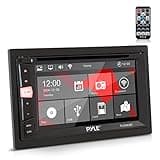 Pyle Double Din DVD Car Stereo Player Bluetooth in-Dash Car Stereo Touch Screen Receiver w/ USB/SD, MP3, CD Player, AM FM Radio, Steering Wheel Feature, Hands-Free Call, Camera/Speaker Input - Pyle