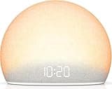HOUSBAY Sunrise Alarm Clock, White Noise Sound Machine for Bedroom | Natural Wake-Up Light with Gentle Alarm Sounds, 20 Soothing Sleep Aids, Dimmable Display, Screen-Free Design