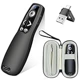 ELISWEEN Wireless Presenter with Carry Case, Presentation Clicker with Protective Storage Bag, Presentation Remote for Powerpoint, Mac, Computer, Laptop