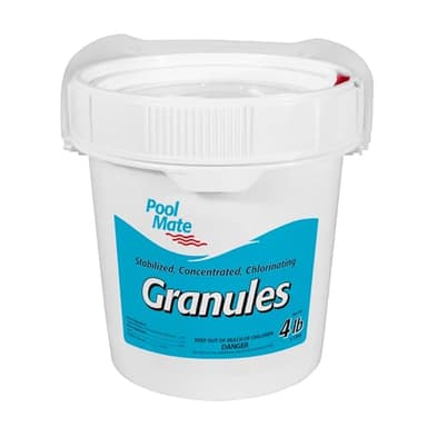 Pool Mate 4-Pounds Premium Pool Chlorine Granules, Concentrated Chlorinating Granules, Made in USA