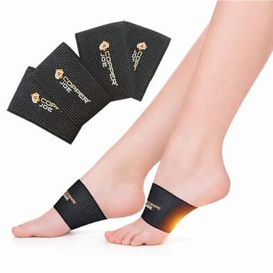 Copper Joe Arch Support Compression Sleeve for Plantar Fasciitis & Flat Feet – Flexible Foot Arch Support Band, Arch Support Inserts for Women & Men