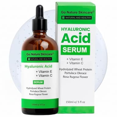 Hyaluronic Acid Serum (5oz) – 100% Pure Hyaluronic Serum for face & Anti-Aging Formula for Face – Wrinkle Reduction, Brightening & Moisturizing with Vitamin C for All Skin Types
