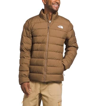 The North Face Men's Aconcagua 3 Jacket (Standard & Big Size) - Wind & Water Resistant Puffer Coat, Insulated, Utility Brown, Large