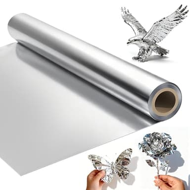 Heavy Duty Aluminum Foil Roll - 0.07MM Extra Thick Craft Metal Sheets for DIY, Repairs & Art Projects, Multipurpose Tin Foil for Art, Gifts & Home DIY Projects, Silver (12" Wide x 20ft Long)