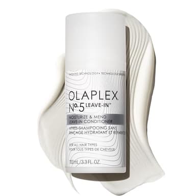 Olaplex Nº. 5 Leave-In Conditioner: Moisturizes & Mends Split Ends | Reduces Breakage & Repairs, Protects Damaged Hair | For Coily, Curly, Straight, and Wavy, Stocking Stuffers, 100 mL / 3.3 Fl Oz