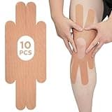 OK TAPE One-Structure K-Tape Patches | Precut for Knee Kinesiology Tape | Pain Relief and Accessories | 10 Pcs and Beige