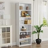 oneinmil Bookcase and Bookshelf, Floor Standing 6-Tier High Bookshelf, Display Storage Rack, Home Decorative Furniture, Suitable for Home Offices, Living Rooms, and Bedrooms,White