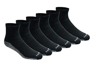 Dickies Men's Dri-Tech Moisture Control Quarter Socks, Available in M-XXL (6, 12, 18 Pairs), Black (6 Pairs), Large