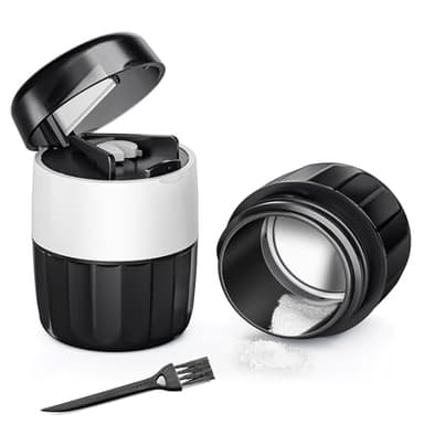 DEPAD 3-in-1 Pill Crusher and Pill Cutter, Pills Crusher Fine Powder with Stainless Steel Grinding Head, Pil Grinder with Storage for Tablets, Cutter Splitter for Small and Tiny Pills