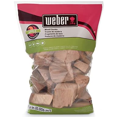 Weber Apple Wood Chunks, 4 lb – Premium BBQ Smoking & Grilling Chips for Subtle, Sweet Apple Flavor – Ideal for Beef, Lamb, Poultry, Pork & Fish – Long Lasting