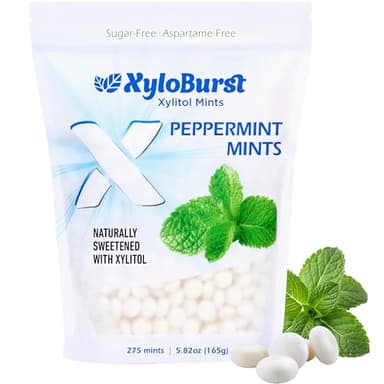 Xyloburst - Xylitol Mints | Sugar Free Breath Mints for Oral Health | Gluten Free, Vegan, Keto Friendly | Aspartame Free Mints | Peppermint | 275 Count