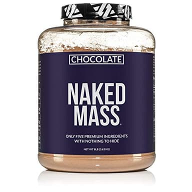 NAKED Chocolate Mass Gainer - All Natural Weight Gainer Protein Powder - 8lb Bulk, GMO Free, Gluten Free & Soy Free. No Artificial Ingredients - 1,360 Calories