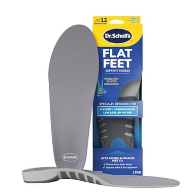 Dr. Scholl’s Flat Feet Support Insoles for Men, Size 8-14: Immediately Relieve Discomfort, Cradle Feet & Improve Ankle Alignment, Due to Overpronation, Low & Fallen Arches, Reduces Lower Body Stress