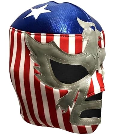 Del Mex Lycra Lucha Libre Adult Luchador Mexican Wrestling Mask Costume (Patriot America)