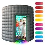360 Photo Booth with LED Light Strip Suitable for 360 Photo Booth Machines Take Photos with Record Videos/Show Parties/Wedding Photography Customize Logo 360 Background Wall (Two Door 4m)