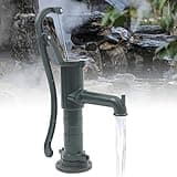 Pitcher Pump Hand Well Pump Manual Deep Water Pump Handheld Pump Pitcher Cast Iron for Outdoor Yard Garden (B - Dark Green Pump)