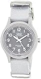 Citizen Q&Q Analog Solar Wristwatch, Water Resistant to 10 ATM, Nylon Strap, gray, Classic
