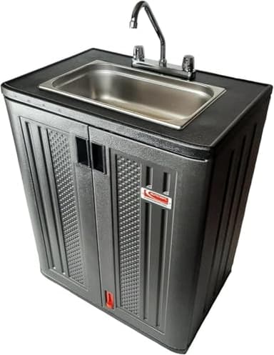 Portable Sink Hand Wash Station - Single Basin Hand Washing Station with Hot & Cold Water - Portable Hand Washing Sink or Portable Concession Sink For Food Trucks, Concession stands or Commercial Use