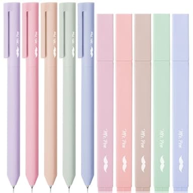 Mr. Pen- Aesthetic Highlighters and Gel Pens, 10 Pack, Assorted Colors Bible Highlighters No Bleed, Colorful Ink Aesthetic 0.5mm Gel Pens, Cute Highlighter Pens