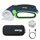 ZEITE 4V Cordless Electric Scissors, Cardboard Cutter with 2 x Blade, 1 x Storage Box, 1 x USB Charging Cable, Electric Cutter, Power Rotary Scissors for Box Carpet Plastic, Easy to Hold and Safety