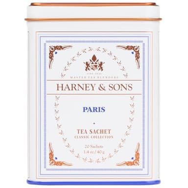 Harney & Sons Paris Black Tea – 20 Sachets | Fruity Vanilla & Caramel Blend with Hint of Lemony Bergamot