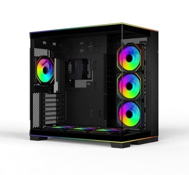 LIAN LI O11 Dynamic EVO Gaming PC Case E-ATX Desktop Computer Case - Mid Tower Chassis with Flexible Mode and Configuration, Tempered Glass Panel, USB Type-C Port (Black- with Fans)