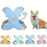 Chewie Cozy Harness, Dog Harness - Breathable & Comfortable | Anti-Breakaway | Reflective,Medium Small Chewie Cozy Harness with Poop Bags Dispenser (Blue, L)