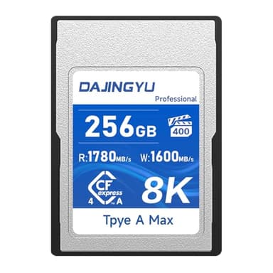 DAJINGYU 256GB CFexpress Type A Memory Card VPG400 1600MB/s Write 1780MB/s Read for Video Recording Shockproof Compatibility with Sony Cameras Alpha A1/a7iii/FX3/FX6/a7iv