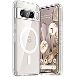 JETech Magnetic Case for Google Pixel 8 Pro 6.7-Inch 2023, Compatible with MagSafe Accessories, Shockproof Protective Phone Cover, Non-Yellowing Hard Clear PC Back (Clear)