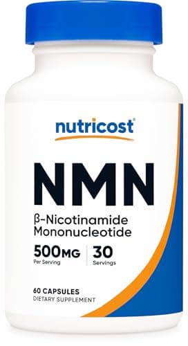 Nutricost NMN (Nicotinamide Mononucleotide) 500mg, 60 Capsules - Vegetarian Friendly, 30 Servings, Gluten Free, GMO Free