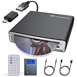 CD Player for Car with USB&Type-C Port/Decoder/AUX Port, Portable External Car CD Player with Laptop/Desktop/TV/Computer, USB Plug & Play - External CD/DVD Player for Car&Home