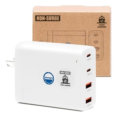 Cruise Approved Power Strip (Royal Caribbean, Disney & More) - Non Surge Charger [2 USB, 2 USB-C] 4-Port Charging Block w/Foldable Plug for iPhone, iPad, Laptops & More - Cruise Ship Essentials 2026