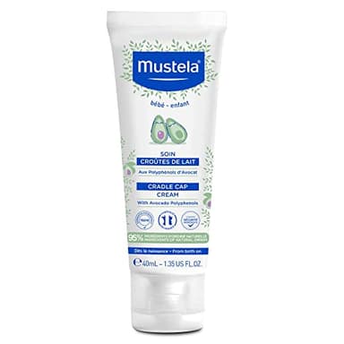 Mustela Cradle Cap Cream for Newborn - Fragrance-Free Baby Moisturizer for Seborrheic Dermatitis - Helps to minimize Scalp Flakes - Clinically & Dermatologist Tested - 1.35 fl. oz.