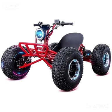 Zyliathor Adults & Kids Electric Off-Road Go Kart, 12-Mile Range, Brushless Peak 4000W, 31MPH, 3 Speed + Reverse, Shaft Drive Diff, AT19x7-8 Tires, Backyard/Private Trails, Beach/Sand（Red）