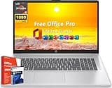 HP 17 inch Laptop, 17.3" FHD Display, AMD Ryzen 5 7430U Processor, 16 GB RAM, 512 GB SSD, AMD Radeon Graphics, Long Battery Life, Anti-glare, Wi-Fi 6,Microsoft Office Lifetime License & Windows 11 Pro