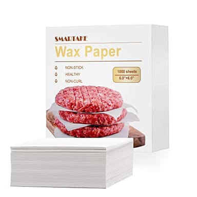 SMARTAKE 6 x 6 Inches Wax Paper for Food, 1000 Pcs Non-Stick Hamburger Patty Paper, Square Sandwich Separators Wrapping Paper, for Lunch, Restaurants, Barbecues, Picnics, Parties, White