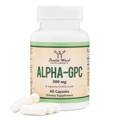 Alpha GPC Choline Brain Supplement for Acetylcholine (60 Count, 600mg Servings) Advanced Memory Formula, Focus and Brain Support, Focus Supplement (Manufactured in The USA) by Double Wood