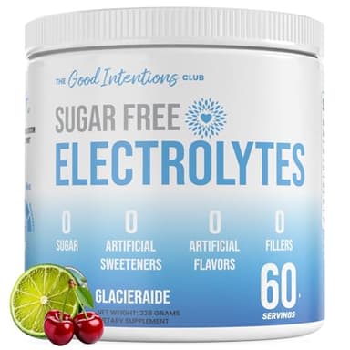 The Good Intentions Club Sugar Free Electrolytes - Glacierade Flavor, 60 Servings - Hydration Powder - Electrolytes Powder Zero Sugar - No Artificial Sweeteners or Flavors