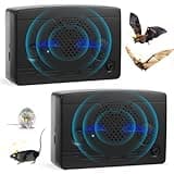 2 Pack Ultrasonic Bat Repellent Devices for Attic,Rechargeable Bat Keep Away,Bird Deterrent Devices Indoor&Outdoor for Porch,House,Garages,Friendly to Human & Pet(Black)