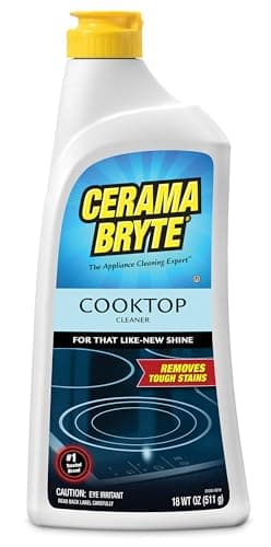 Cerama Bryte Removes Tough Stains Cooktop and Stove Top Cleaner for Glass - Ceramic Surfaces, 18 Ounces, 1 Pack