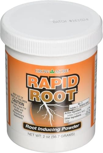 Grow More Rapid Root Powder for Plants (0.3% IBA) - 2oz of Rooting Hormone for Cuttings to Stimulate & Enhance Root Growth - One-Dip Treatment Rooting Powder for Plant Cuttings - Rapid Rooter