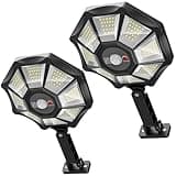 Solar Lights Outdoor Waterproof, 360° Wide Angle Solar Flood Lights Outdoor Dusk to Dawn, Solar Street Lights Outdoor Motion Sensor with Remote, Super Bright LED Solar Security Lights for Yard 2-Pack