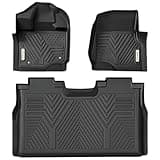 YITAMOTOR Floor Mats Fit for Ford F-150/F150 Lightning SuperCrew Cab 2025-2015(Rear w/o U-Seat Flat Storage),All Weather TPE Custom Fit Car Accessories F150 Truck Mats, Front & 2nd Row Liner