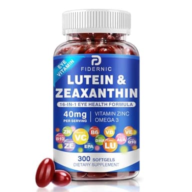 Lutein and Zeaxanthin Supplement - AREDS 2 Plus+ Eye Vitamins, 40 mg Lutein & 8 mg Zeaxanthin with Vitamins C, E, Zinc, Omega-3 & CoQ10 for Blue Light Protection, Eye Health Support  - 300 Softgels