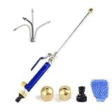 Hydro Jet Power Washer, Heavy Duty Metal with Universal Hose End, Glass Window Cleaning Watering Sprayer Extendable Home Garden Car Water Washing, Hydrojet Power Washer Nozzle…
