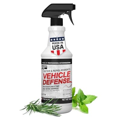 Exterminators Choice Vehicle Defense Spray - 32 Ounce Peppermint Car Spray for Mice & Rats - Rat Protection for Car Engine - Anti Squirrel Solution for Vehicles & Trucks